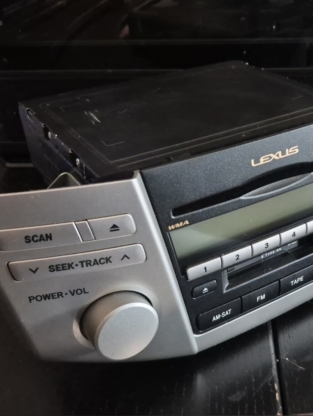 Silver and Black In-Dash Car Audio Head Unit